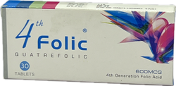 4th Folic 600mcg Tablets | Quatrefolic 4th Generation Folate – 30 Tabs
