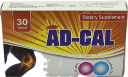 AD-CAL Calcium + Vitamin D3 Dietary Supplement 30 Tablets