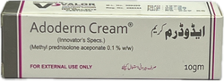 Adoderm Cream (Methylprednisolone Aceponate 0.1% w/w) 10gm by Valor