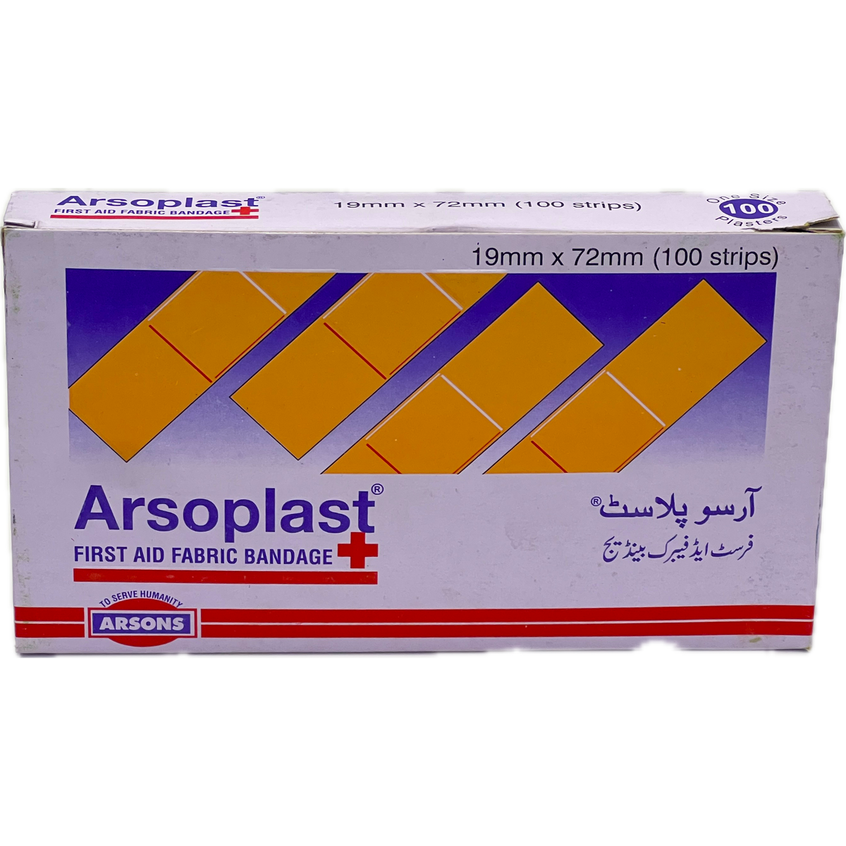 Arsoplast First Aid Fabric Bandage - 19mm x 72mm (100 Strips)