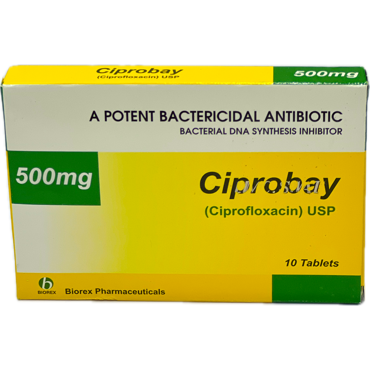 Ciprobay 500mg - Ciprofloxacin USP - 10 Tablets