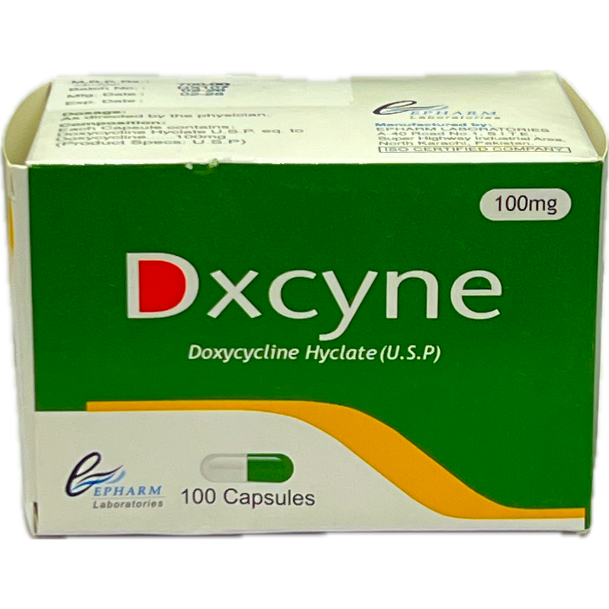 Dxcyne Doxycycline Hyclate USP 100mg Capsules