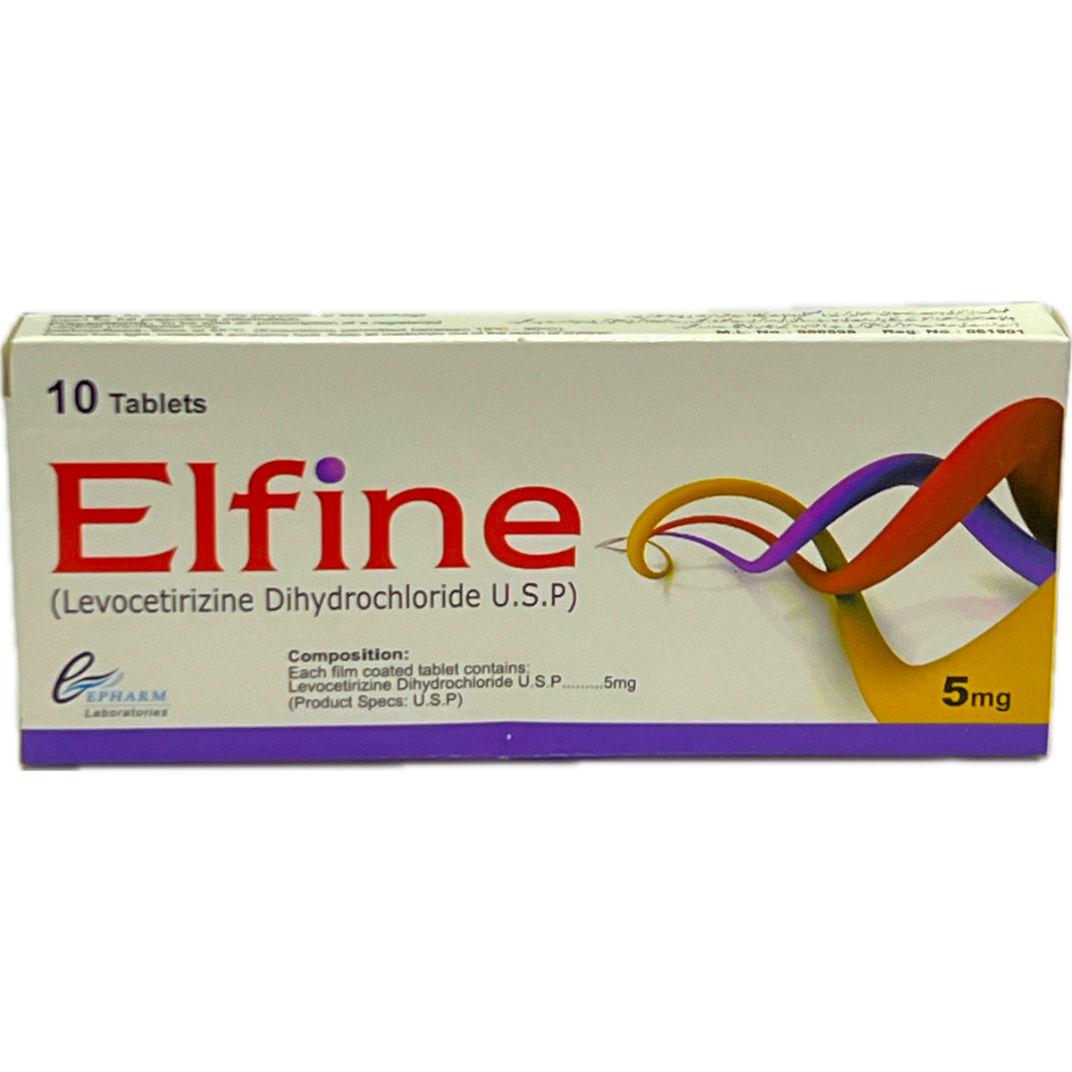 Elfine Levocetirizine Dihydrochloride 5mg Tablets