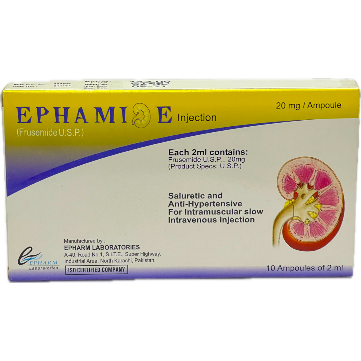EPHAMIDE Frusemide U.S.P. Injection 20mg