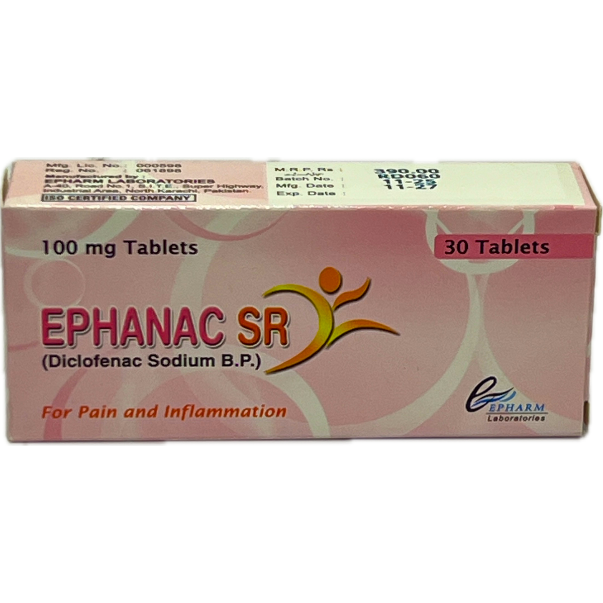 EPHANAC SR Diclofenac Sodium B.P. 100mg Tablets - 30 Tablets