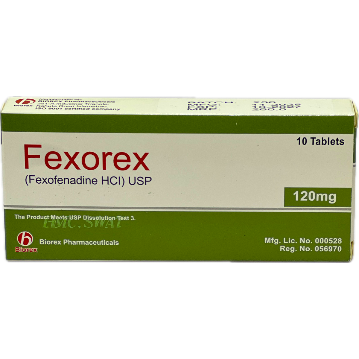 Fexorex Fexofenadine HCl 120mg Tablets - 10 Tablets