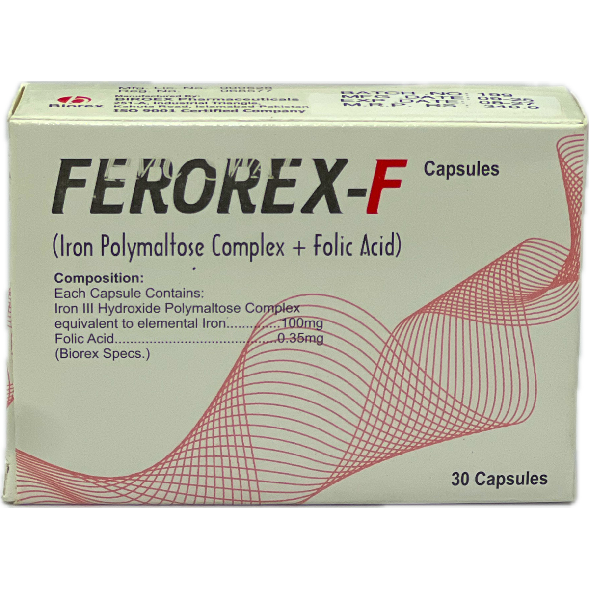 Ferorex-F Iron Polymaltose Complex + Folic Acid Capsules - 30 Capsules