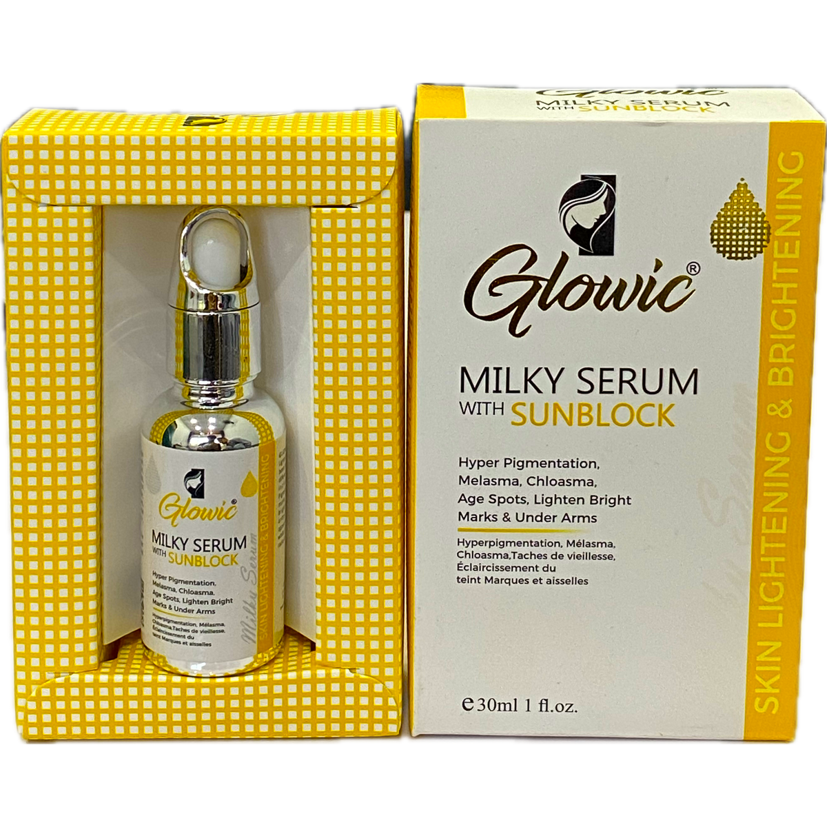 Glowic Milky Serum With Sunblock 30ml - Skin Lightening & Brightening