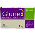 Glunex 2mg (Glimepiride U.S.P) - 20 Tablets