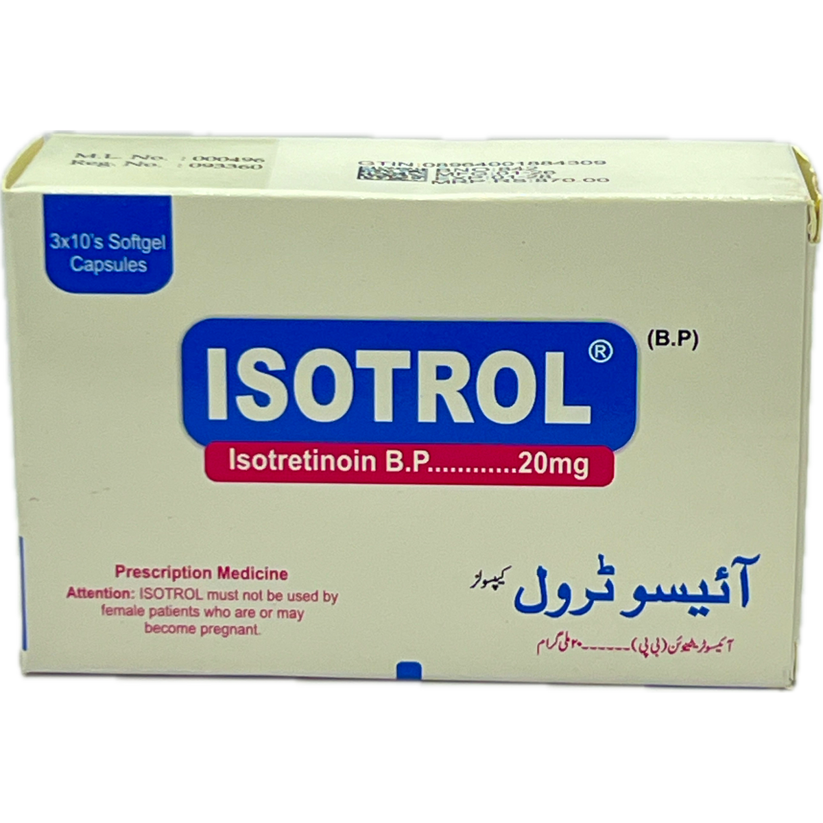Isotrol Isotretinoin B.P. 20mg