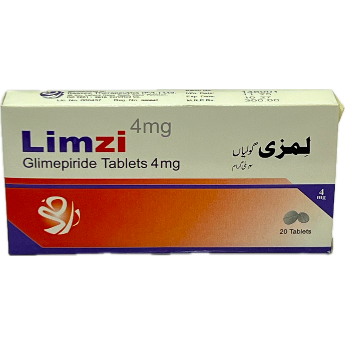Limzi 4mg - Glimepiride Tablets 4mg
