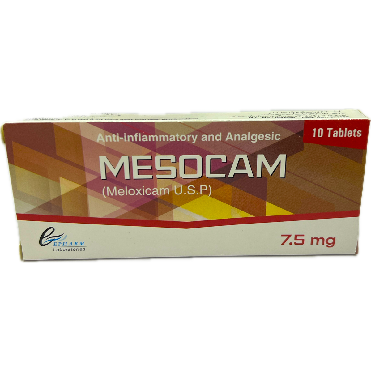 Mesocam 7.5mg Tablets - Meloxicam U.S.P 7.5mg