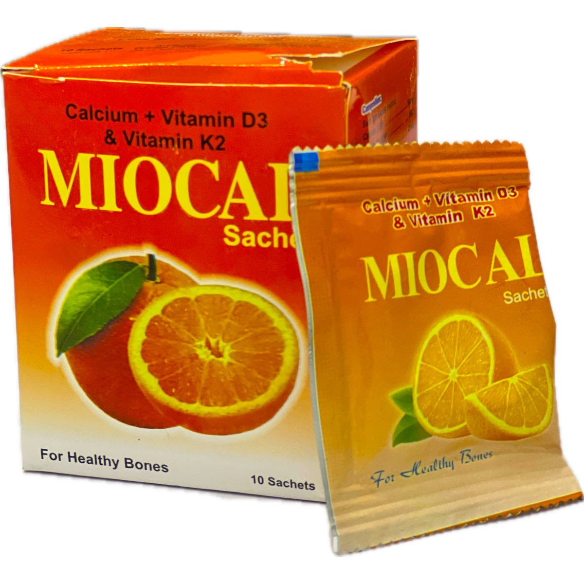 Miocal Sachet - Calcium + Vitamin D3 & Vitamin K2 - 10 Sachets