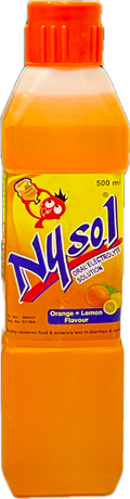 Nysol Oral Electrolyte Solution 500ml - Orange + Lemon Flavour - ORS Liquid
