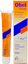 Obet Cream 20gm - Clobetasol Propionate USP 0.05% w/w - Topical Corticosteroid Cream