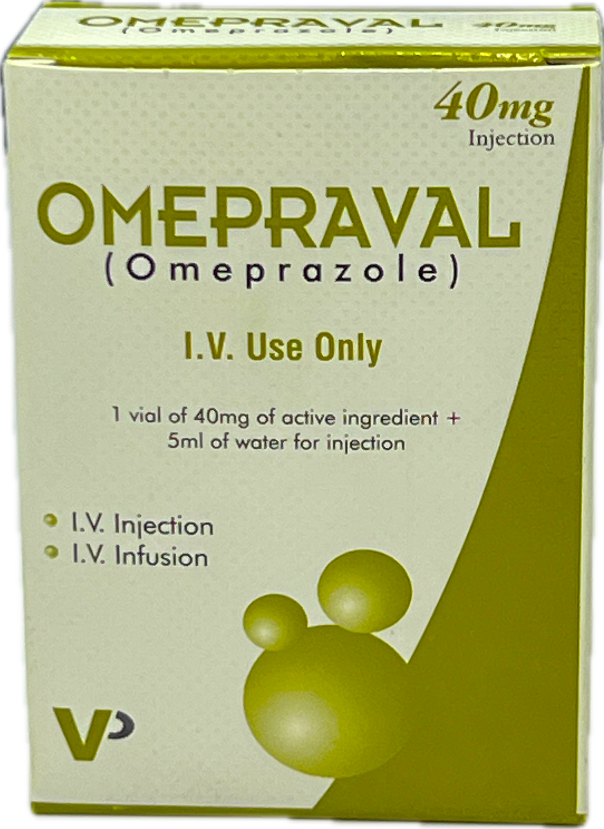 Omepraval 40mg Injection - Omeprazole 40mg IV Injection - 1 Vial + 5ml Water