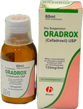 Oradrox Dry Suspension 60ml - Cefadroxil USP 125mg/5ml - For Oral Suspension - Biorex