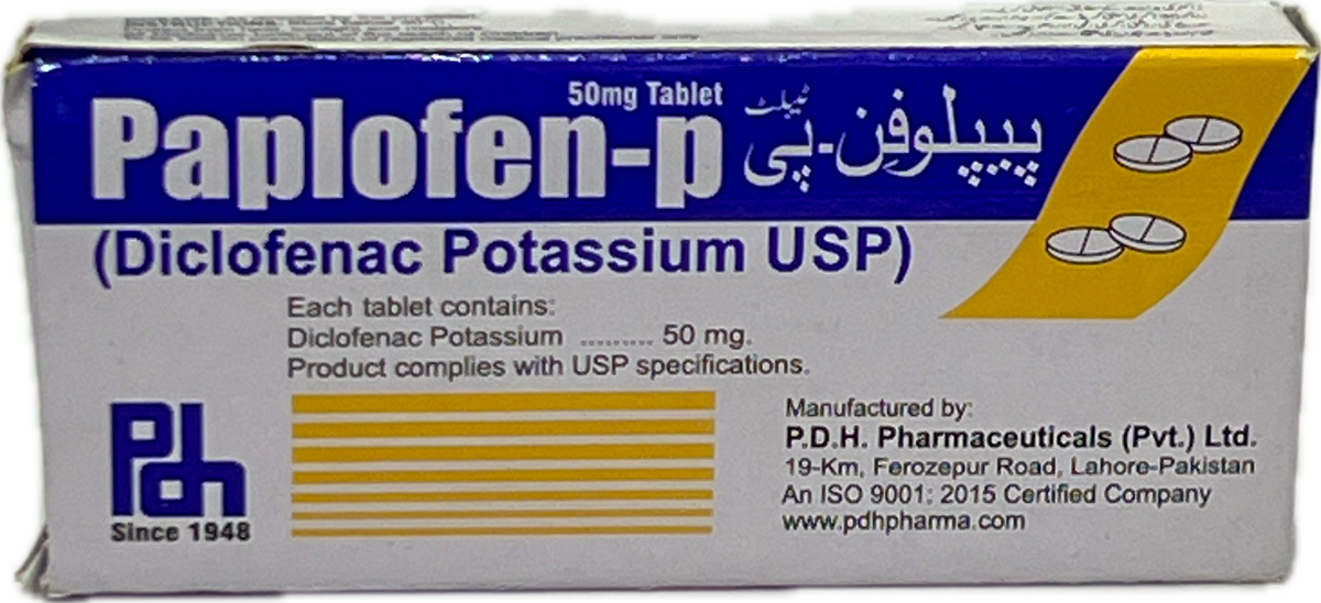 Paplofen-p 50mg Tablet - Diclofenac Potassium USP 50mg - P.D.H. Pharmaceuticals