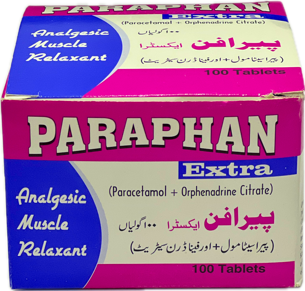 Paraphan Extra Tablets 100s - Paracetamol + Orphenadrine Citrate - Analgesic Muscle Relaxant
