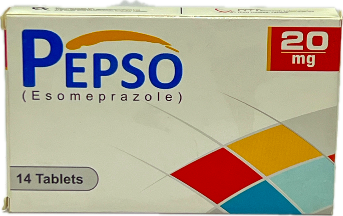 Pepso 20mg Tablets 14s - Esomeprazole 20mg - Proton Pump Inhibitor