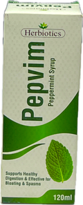 PepVim Peppermint Syrup 120ml - Herbiotics - Supports Healthy Digestion - Bloating & Spasms