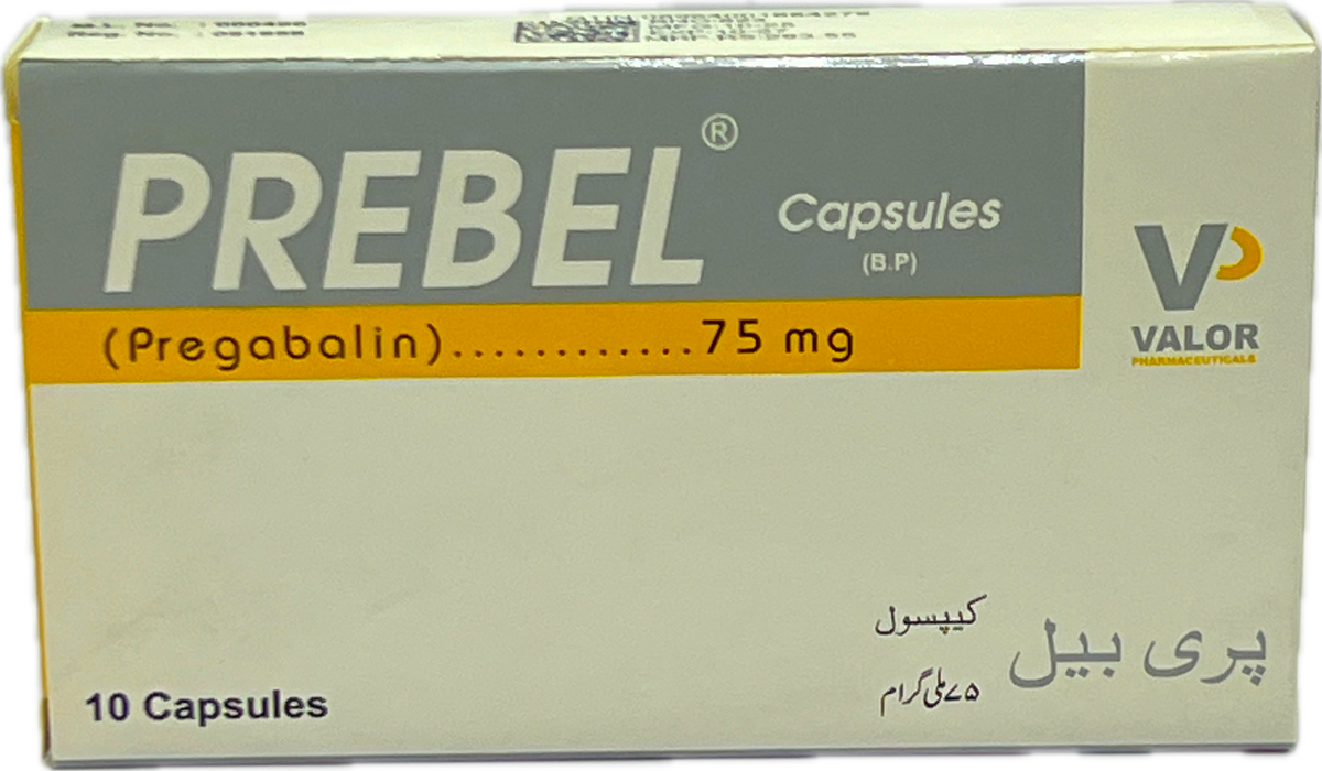 Prebel 75mg Capsules 10s - Pregabalin 75mg - Valor Pharmaceuticals