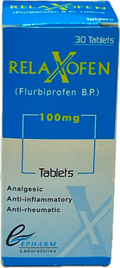Relaxofen 100mg Tablets 30s - Flurbiprofen B.P. 100mg - Analgesic Anti-inflammatory Anti-rheumatic