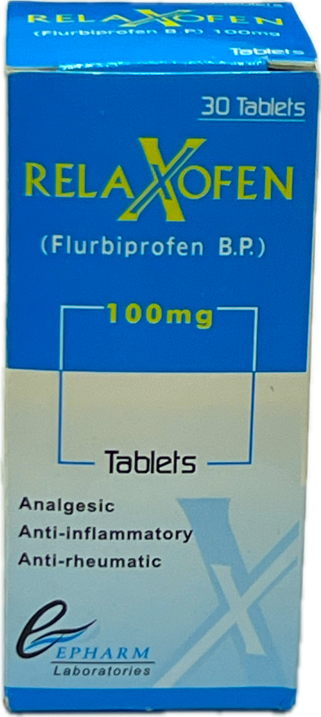 Relaxofen 100mg Tablets 30s - Flurbiprofen B.P. 100mg - Analgesic Anti-inflammatory Anti-rheumatic