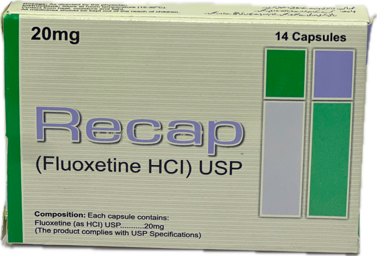 Recap 20mg Capsules 14s - Fluoxetine HCl USP 20mg