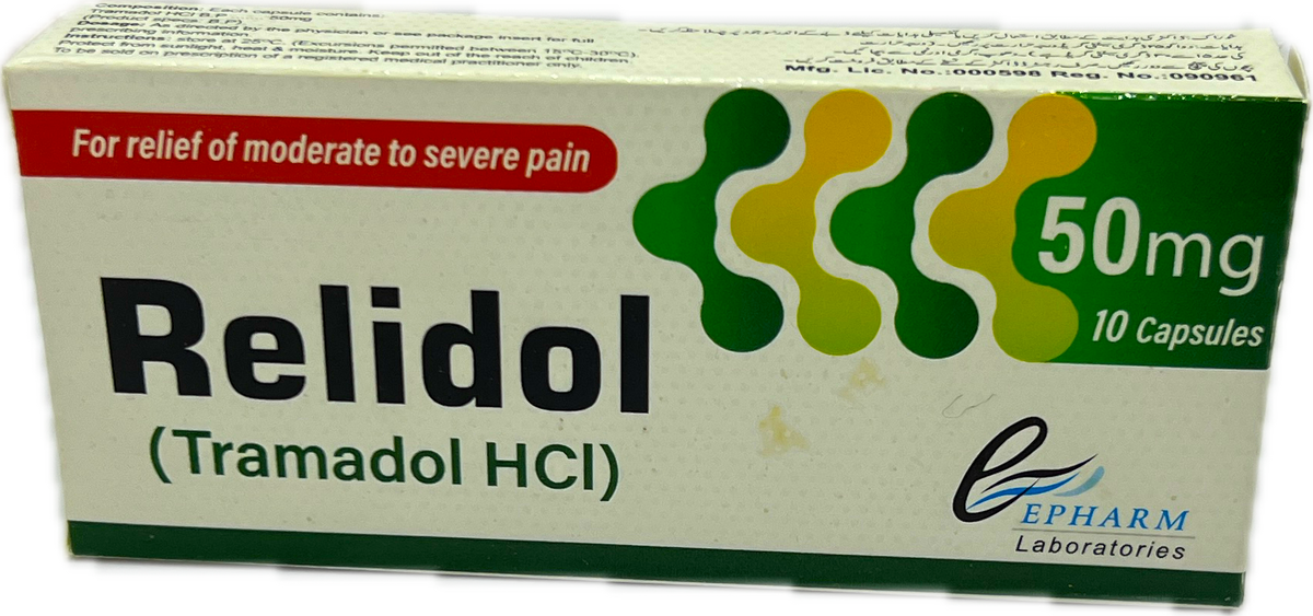 Relidol 50mg Capsules 10s - Tramadol HCl - For Moderate To Severe Pain - Epharm