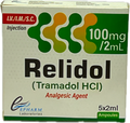 Relidol Injection 100mg/2mL 5 Ampoules - Tramadol HCl IV/IM/SC - Analgesic Agent - Epharm