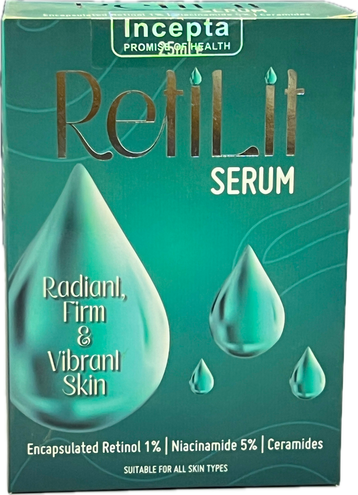 Retilit Serum 25ml - Encapsulated Retinol 1% Niacinamide 5% Ceramides - Incepta