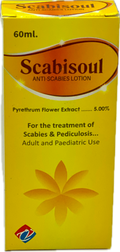 Scabisoul Anti-Scabies Lotion 60ml - Pyrethrum Flower Extract 5.00% - For Scabies & Pediculosis Adult & Paediatric
