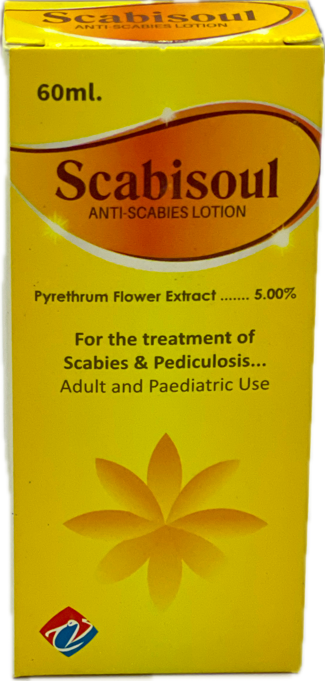 Scabisoul Anti-Scabies Lotion 60ml - Pyrethrum Flower Extract 5.00% - For Scabies & Pediculosis Adult & Paediatric