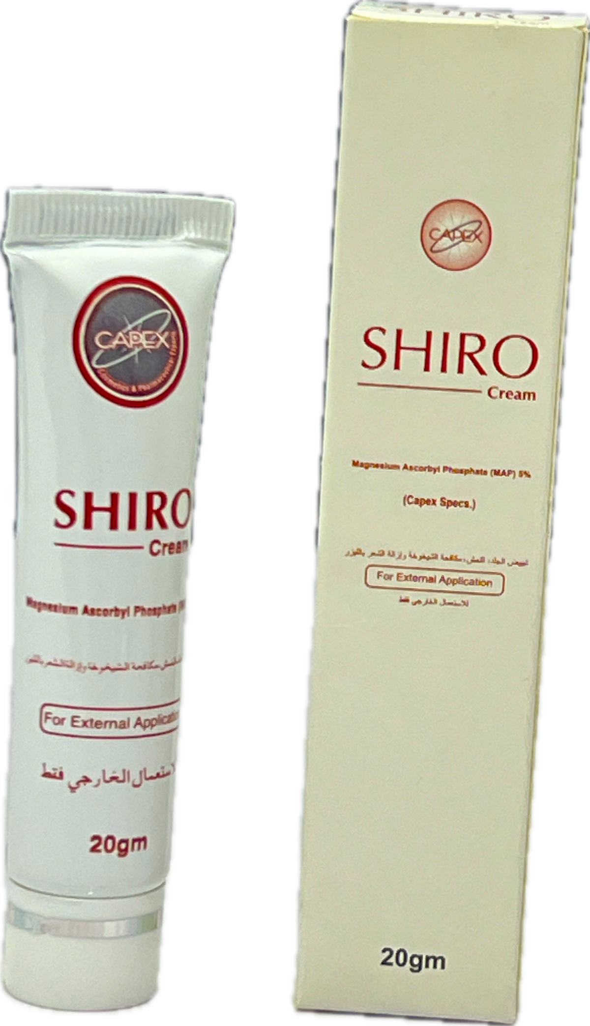 Shiro Cream 20gm - Magnesium Ascorbyl Phosphate MAP 5% - For External Application - Capex