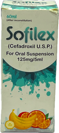 Sofilex Syrup 60ml - Cefadroxil USP 125mg/5ml For Oral Suspension - After Reconstitution - Fruit Flavor
