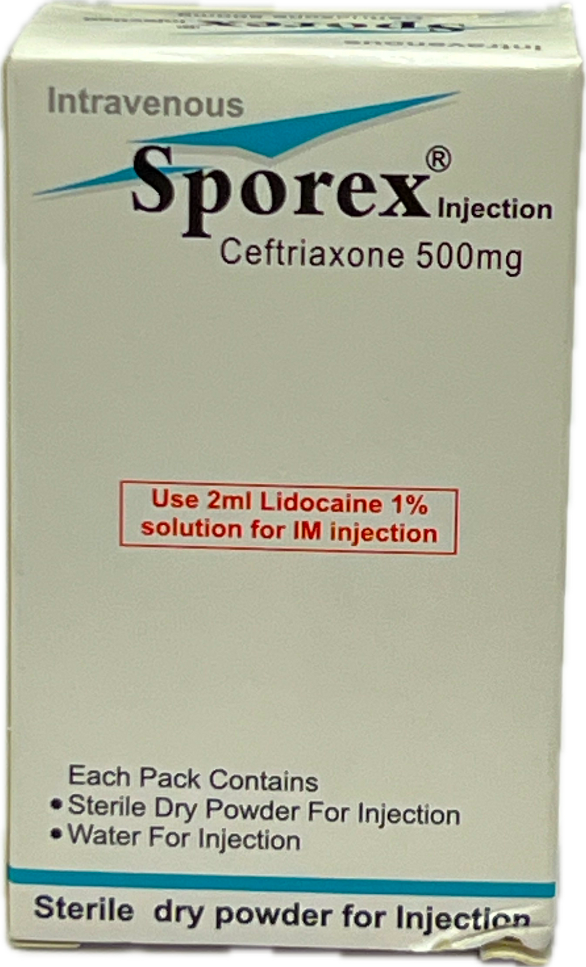 : Sporex Injection 500mg - Ceftriaxone 500mg Sterile Dry Powder for Injection - IV/IM Antibiotic