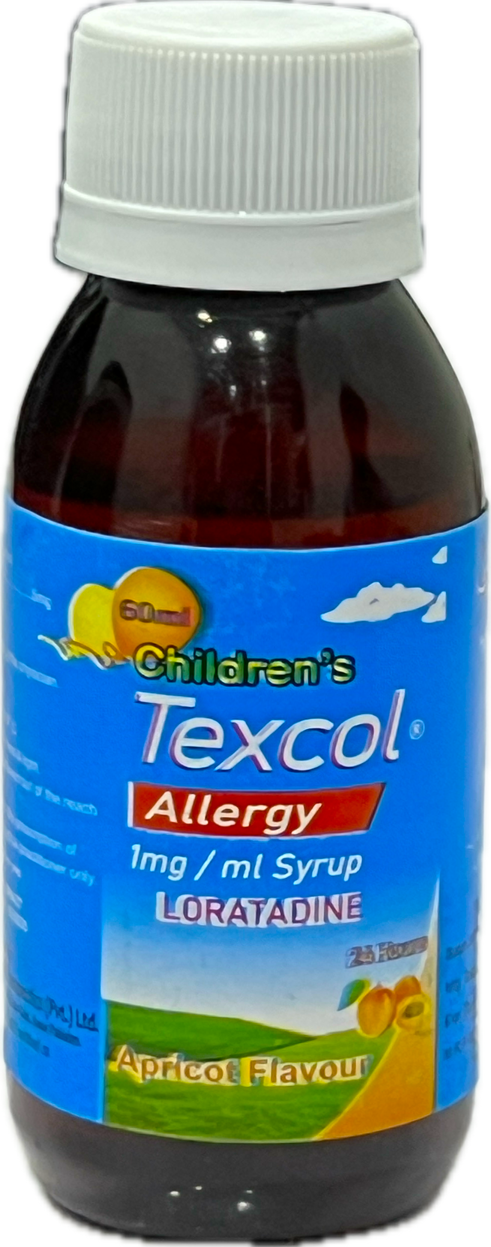 Children's Texcol Allergy Syrup 60ml - Loratadine 1mg/ml Syrup - 24 Hours Relief - Apricot Flavour