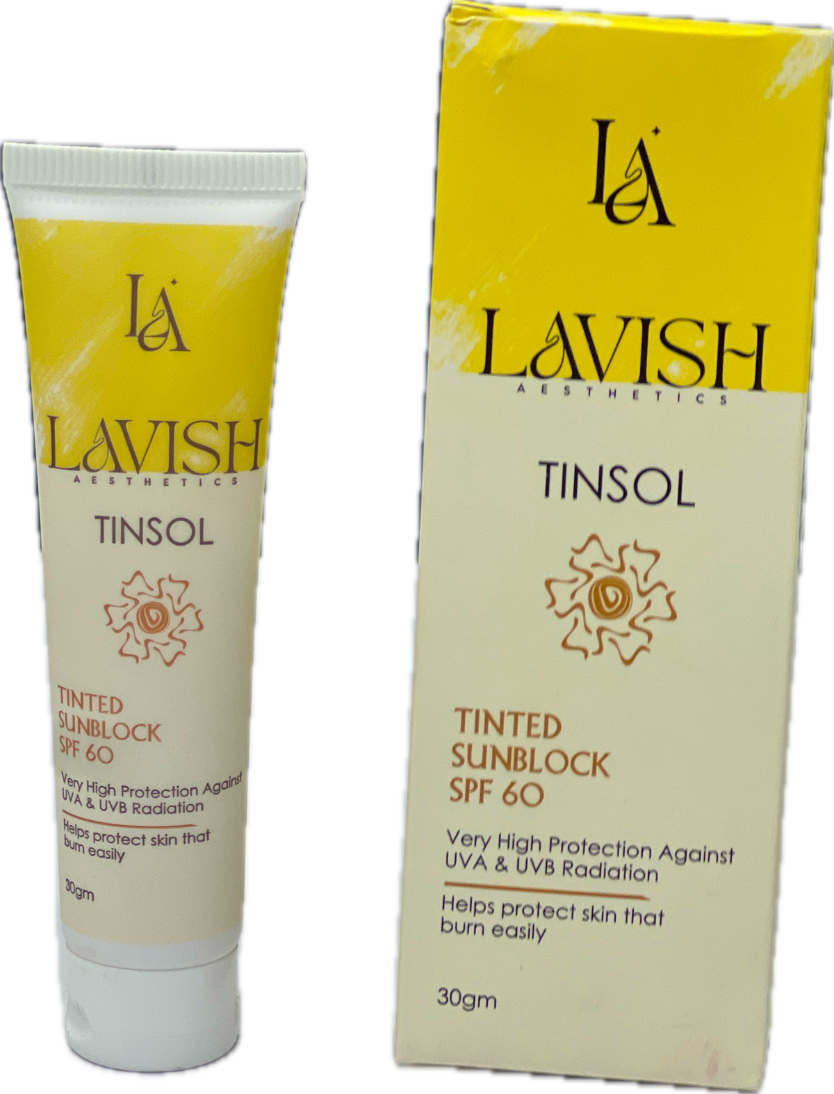 Tinsol Tinted Sunblock SPF 60 30gm - Lavish Aesthetics - Very High Protection Against UVA & UVB