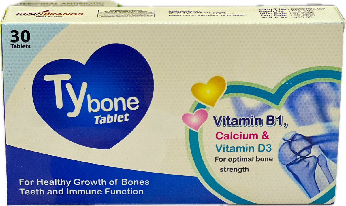 Tybone Tablets 30s - Vitamin B1 Calcium & Vitamin D3 - For Optimal Bone Strength