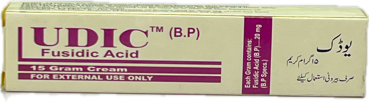 : Udic Cream 15g - Fusidic Acid BP 20mg - Antibiotic Cream For External Use