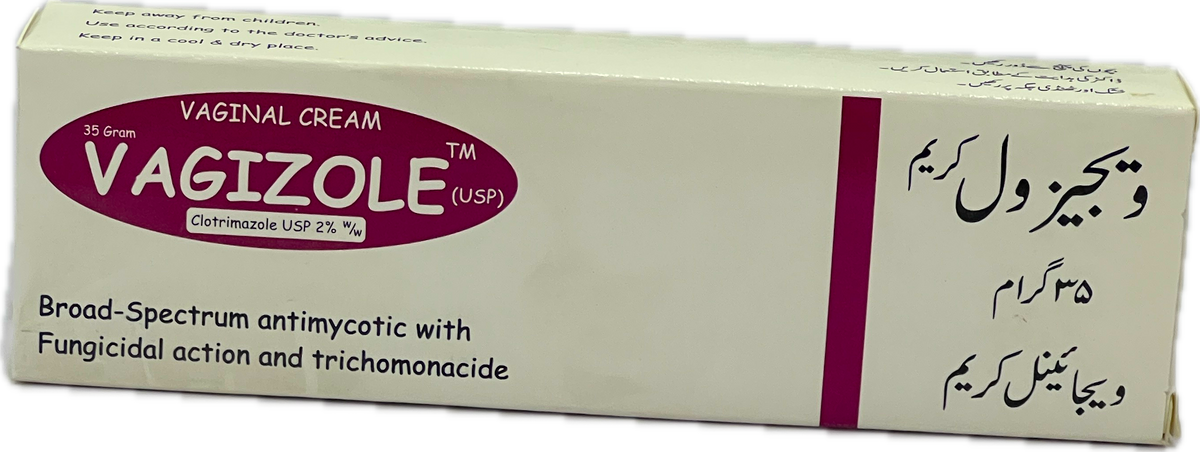 Vagizole Vaginal Cream 35g - Clotrimazole USP 2% w/w - Broad Spectrum Antimycotic