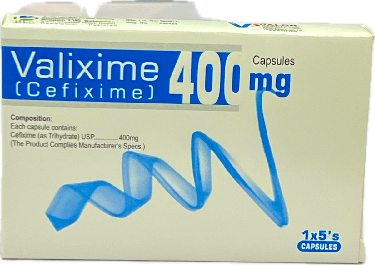 Valixime Capsules 400mg - Cefixime USP 400mg - 1x5's Capsules