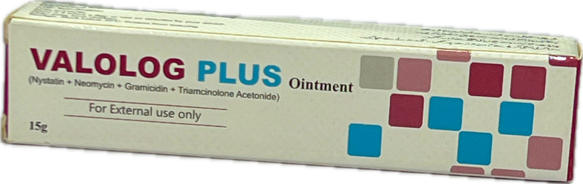 : Valolog Plus Ointment 15g - Nystatin Neomycin Gramicidin Triamcinolone - For External Use