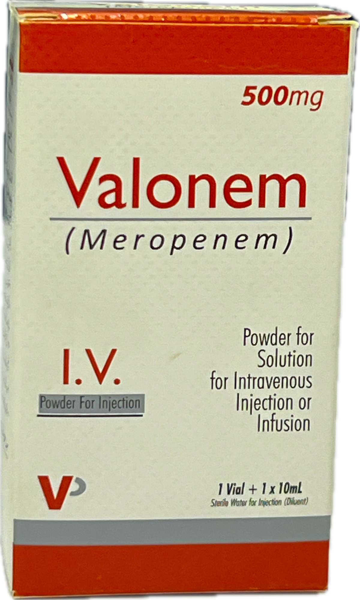 Valonem Injection 500mg - Meropenem - Powder For IV Injection Infusion - 1 Vial + 1x10mL