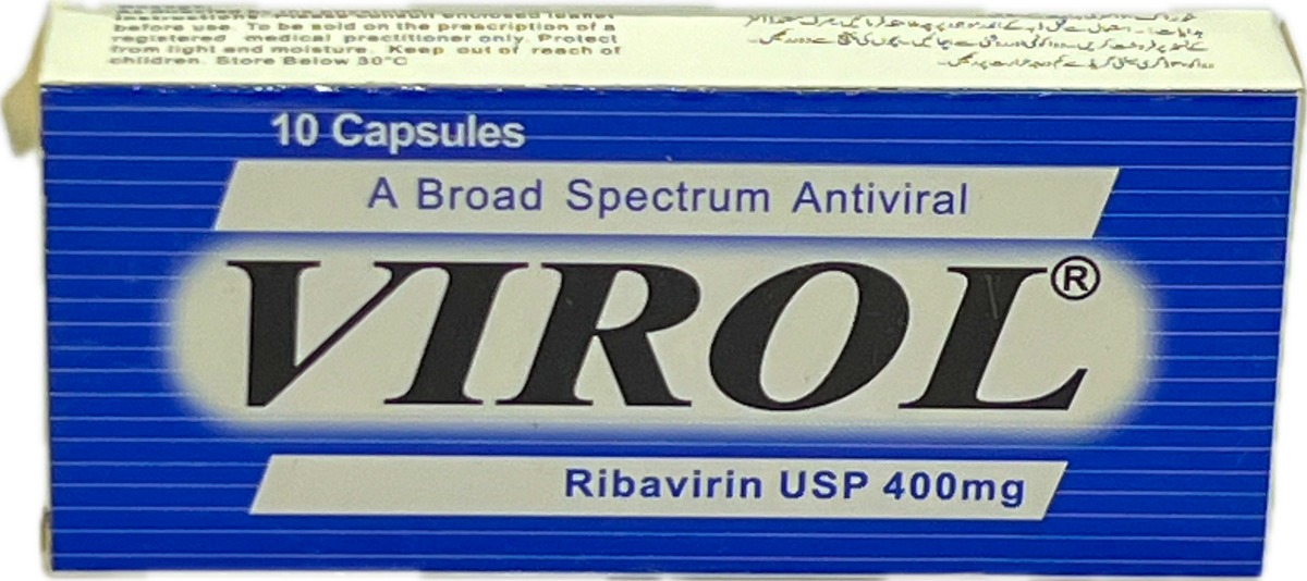 Virol Capsules 400mg - Ribavirin USP 400mg - Broad Spectrum Antiviral - 10 Capsules
