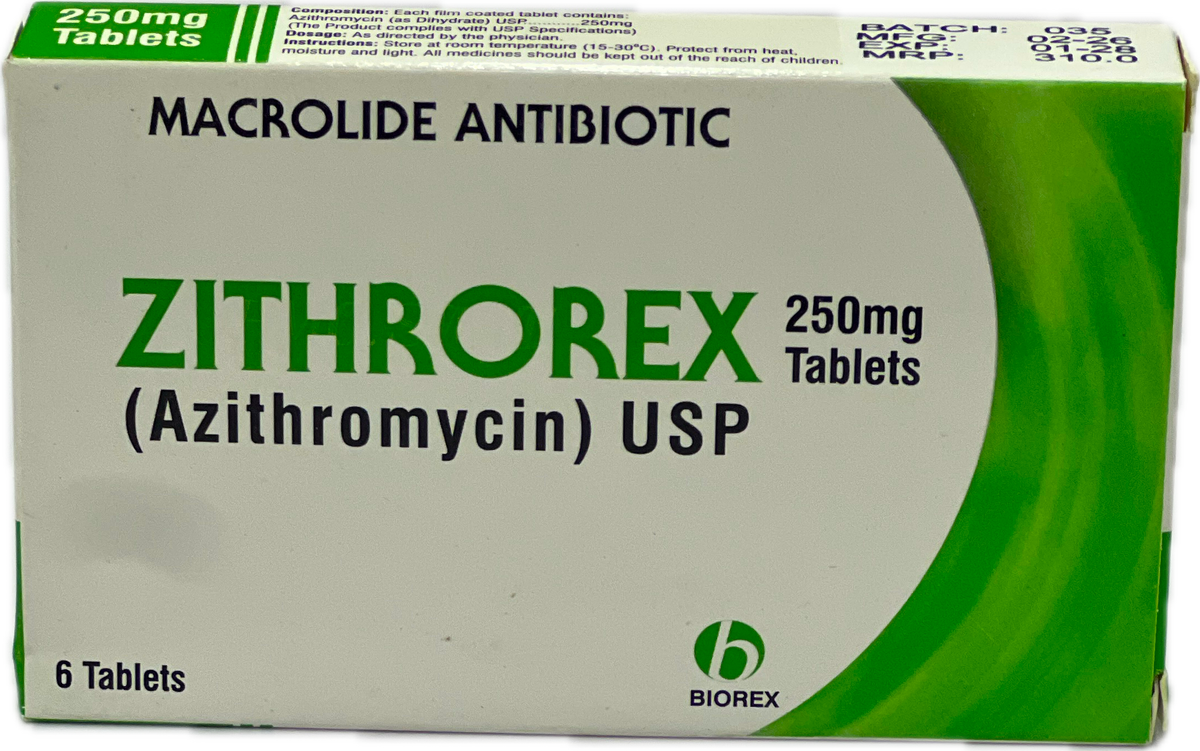 Zithrorex 250mg Tablets (Azithromycin)